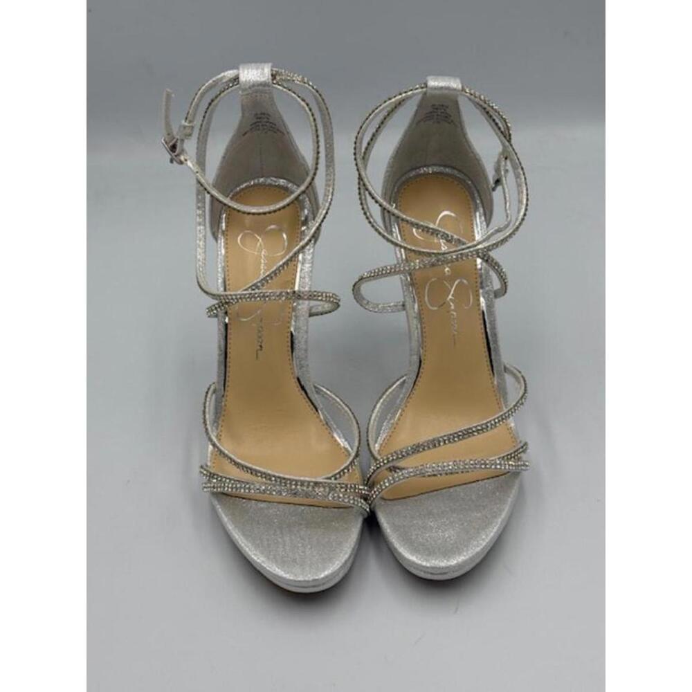 Jessica Simpson Jaeya Sandal Platinum Strappy Heel Size 7M - Picture 4 of 8